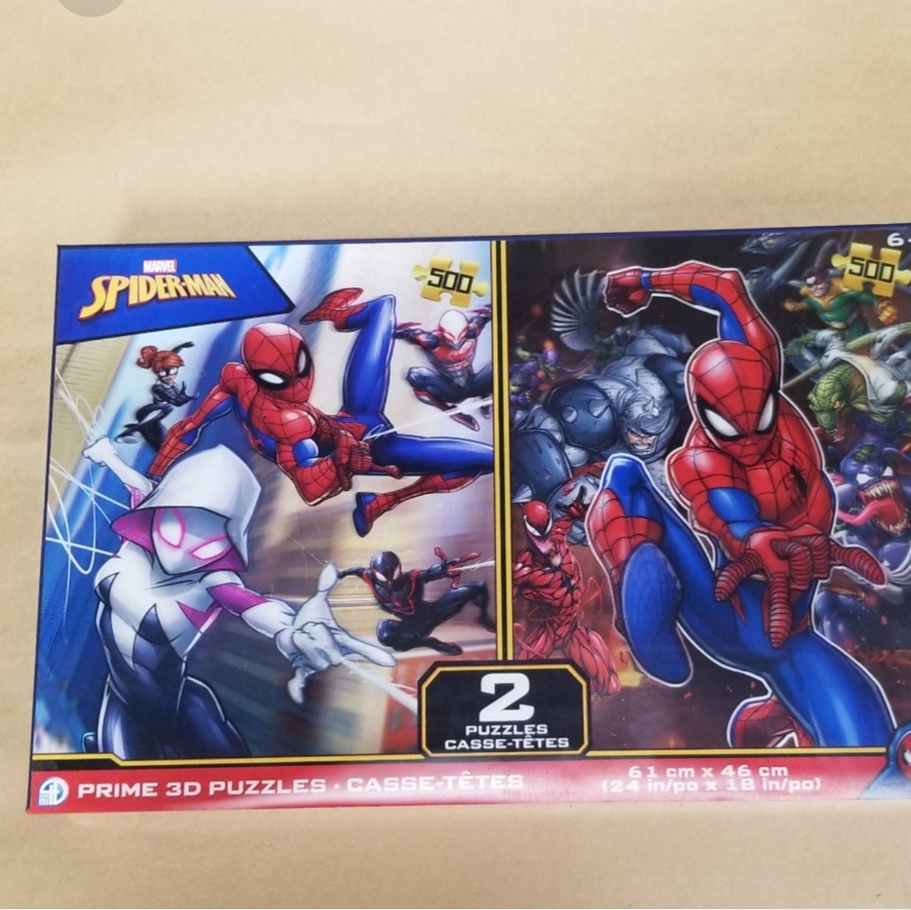 3D puzzle set 2 puzzles in one box 3b Spiderman